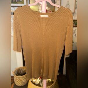 🖤Vintage Brown Ribbed Short Sleeve Top